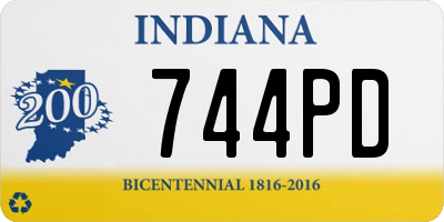 IN license plate 744PD