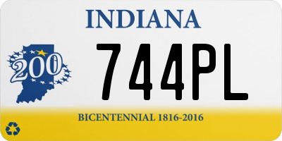 IN license plate 744PL