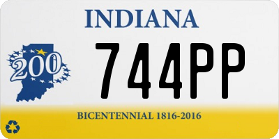 IN license plate 744PP