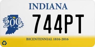 IN license plate 744PT