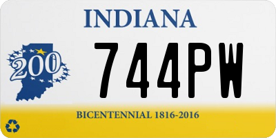 IN license plate 744PW