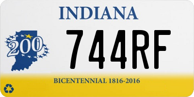 IN license plate 744RF
