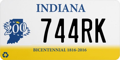 IN license plate 744RK