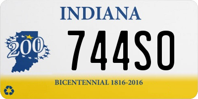 IN license plate 744SO