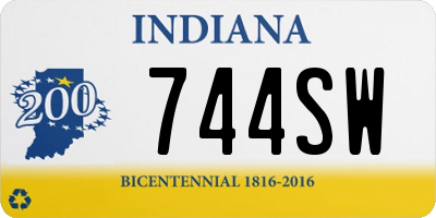 IN license plate 744SW