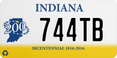 IN license plate 744TB