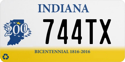 IN license plate 744TX