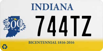 IN license plate 744TZ