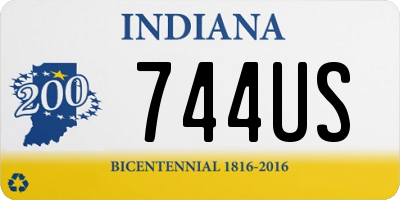 IN license plate 744US