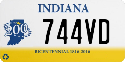 IN license plate 744VD