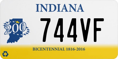 IN license plate 744VF