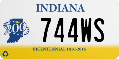 IN license plate 744WS