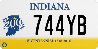 IN license plate 744YB