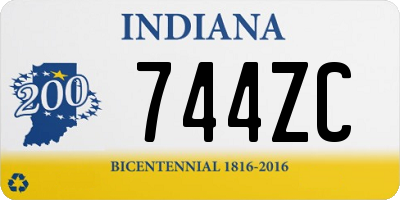 IN license plate 744ZC
