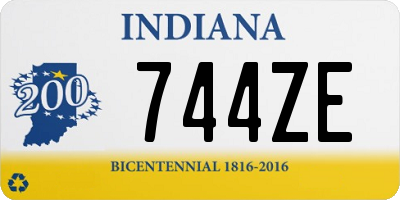 IN license plate 744ZE