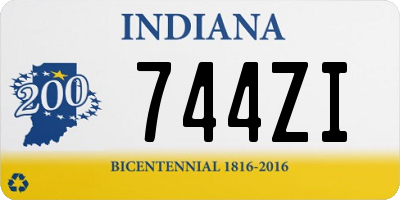 IN license plate 744ZI