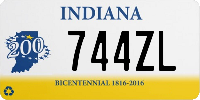 IN license plate 744ZL