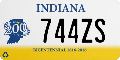 IN license plate 744ZS