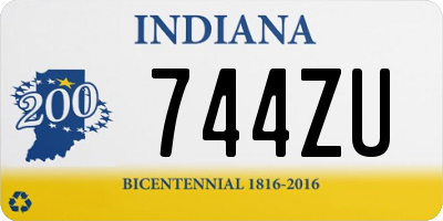 IN license plate 744ZU