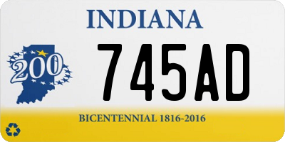 IN license plate 745AD