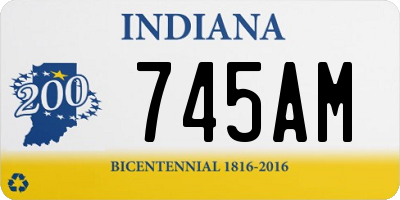 IN license plate 745AM