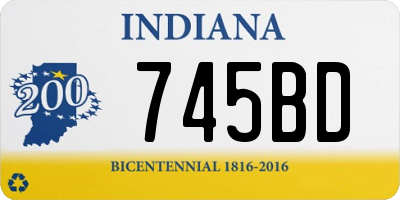 IN license plate 745BD