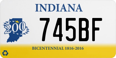 IN license plate 745BF