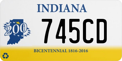 IN license plate 745CD