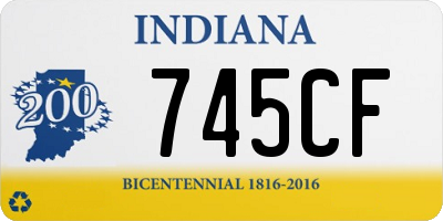 IN license plate 745CF