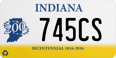 IN license plate 745CS