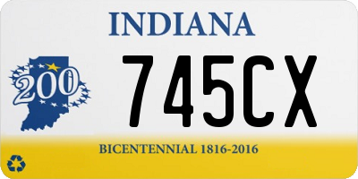 IN license plate 745CX
