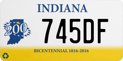 IN license plate 745DF