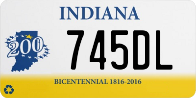 IN license plate 745DL