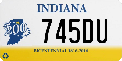 IN license plate 745DU