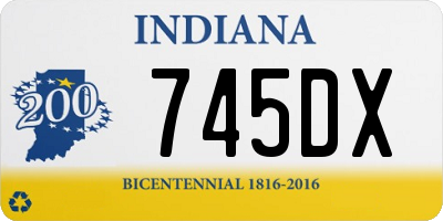 IN license plate 745DX