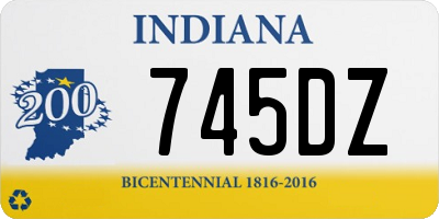 IN license plate 745DZ