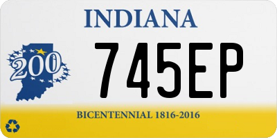 IN license plate 745EP