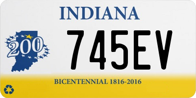 IN license plate 745EV