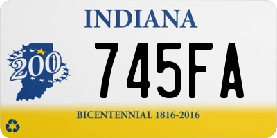 IN license plate 745FA