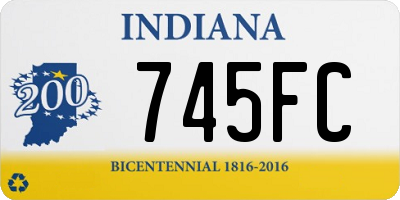 IN license plate 745FC