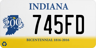 IN license plate 745FD