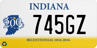 IN license plate 745GZ