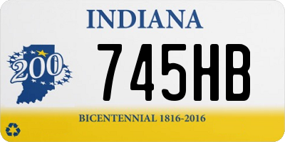 IN license plate 745HB