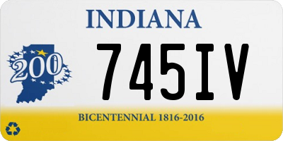 IN license plate 745IV