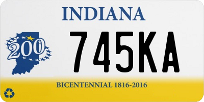 IN license plate 745KA