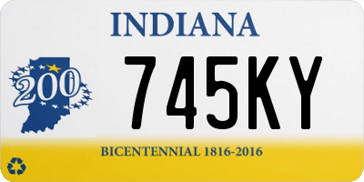 IN license plate 745KY