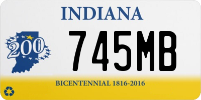 IN license plate 745MB