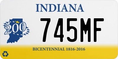 IN license plate 745MF