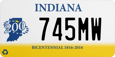 IN license plate 745MW