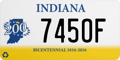 IN license plate 745OF